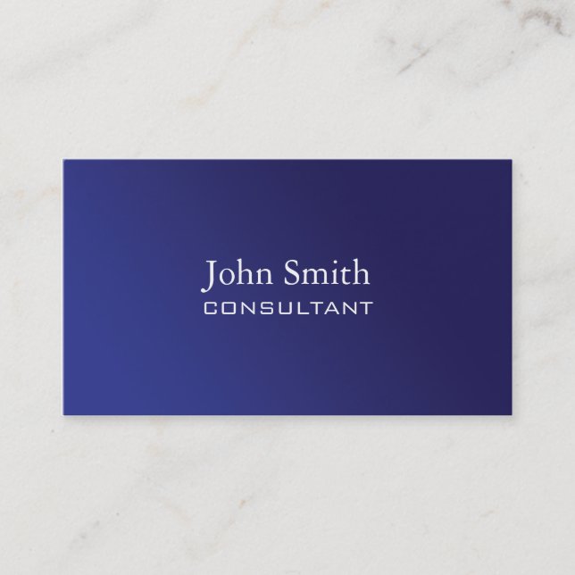 Professional Elegant Simple Plain Blue Gradient Business Card (Front)