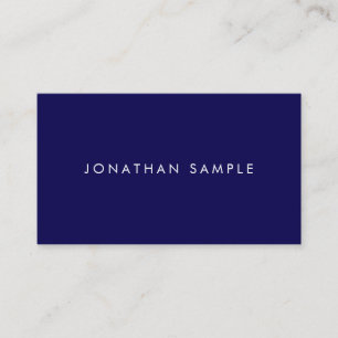 Professional Elegant Simple Template Deep Blue Business Card