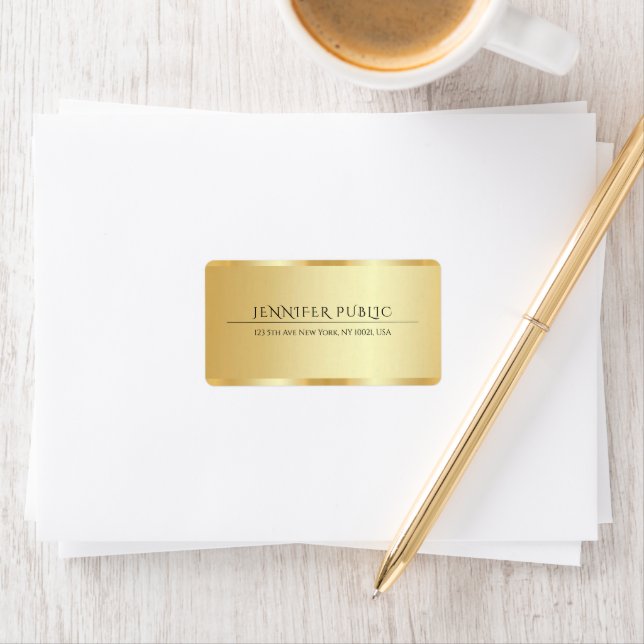 Professional Elegant Simple Template Gold Address Label (Insitu)