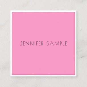 Professional Elegant Simple Template Pink Modern Square Business Card