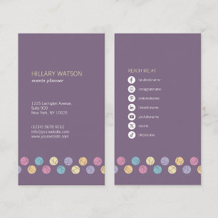 professional elegant social networks purple business card
