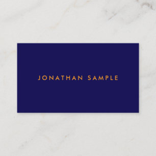 Professional Elegant Template Deep Blue & Orange Business Card