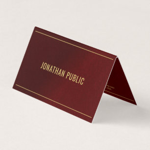 Professional Elegant Template Folded Gold Text Business Card