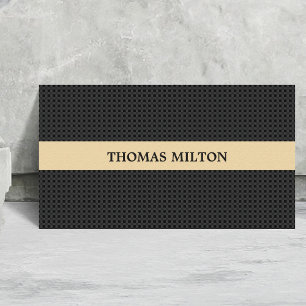 Professional Elegant Texture Black Gold Stripe Business Card