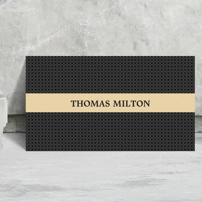 Professional Elegant Texture Black Gold Stripe Business Card (Creator Uploaded)