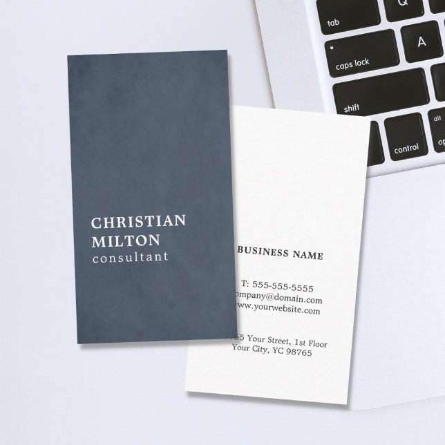 Professional Elegant Texture Blue Consultant Business Card (Creator Uploaded)