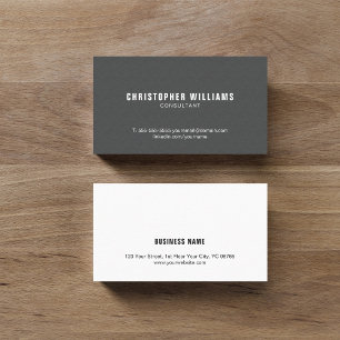 Professional Elegant Texture Grey White Consultant Business Card
