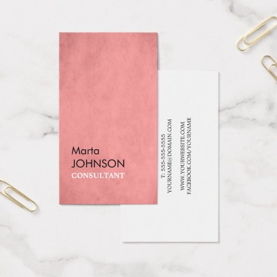 Professional Elegant Texture Pink Consultant Business Card