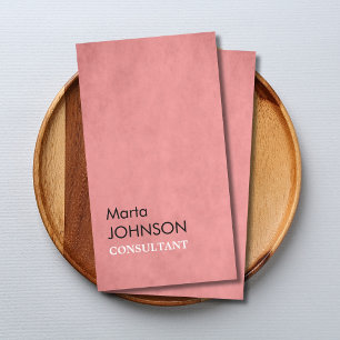 Professional Elegant Texture Pink Consultant Business Card
