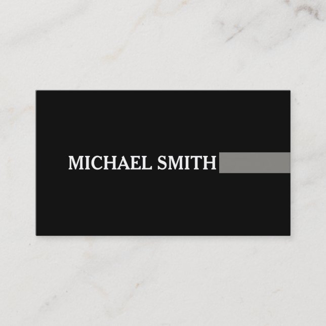 Professional Elegant Titanium Modern Plain Black Business Card (Front)