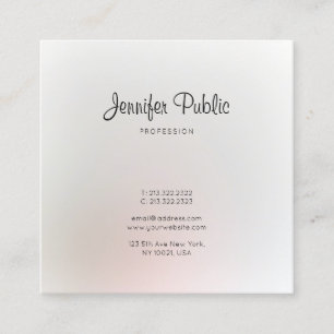 Professional Elegant Trendy Modern Stylish Plain Square Business Card