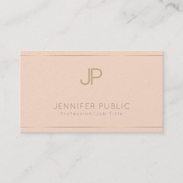 Professional Elegant Trendy Plain Luxury Monogram Business Card (Front)