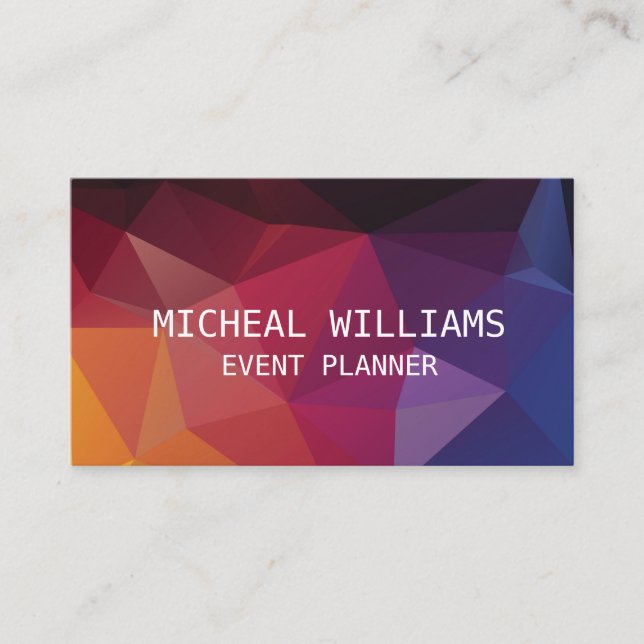 Professional Elegant Unique Modern Polygon Business Card (Front)