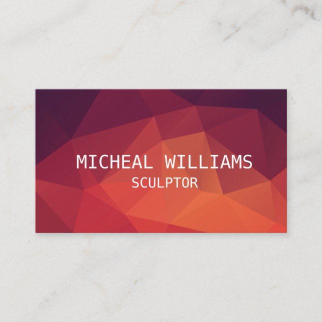 Professional Elegant Unique Modern Polygon Business Card (Front)