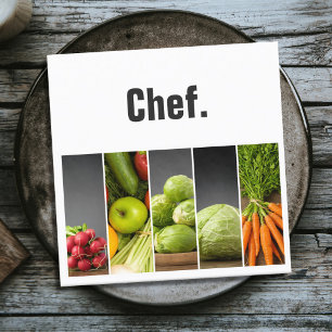Professional Elegant Vegetables Nutritionist Chef Square Business Card