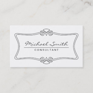 Professional Elegant Vintage Art Deco White Business Card