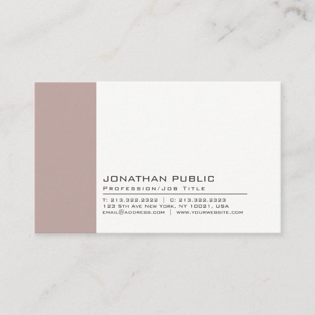 Professional Elegant Vintage Colour Creative Plain Business Card (Front)