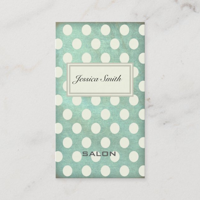 Professional elegant vintage polka dots business card (Front)
