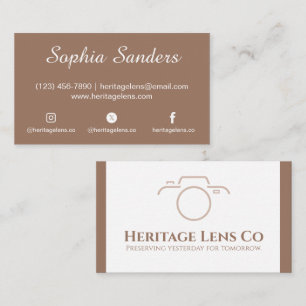 Professional Elegant Warm Earthy Taupe White Clean Business Card