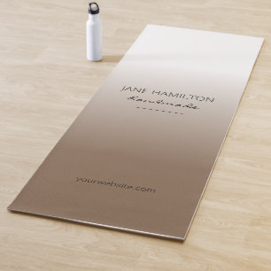 Professional Elegant White and Brown Exercise Mat