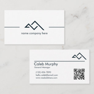 Professional Elegant White Bold Dark Green Modern Business Card