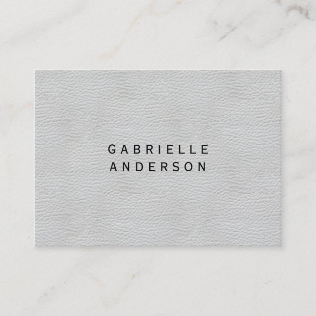 Professional Elegant White Leather Business Card (Front)
