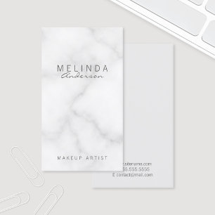 Professional Elegant White Marble Business Card