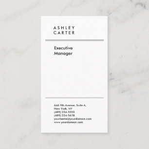 Professional elegant white plain minimalist modern business card