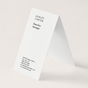 Professional elegant white plain minimalist modern business card