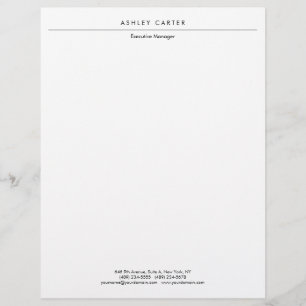Professional elegant white plain minimalist modern custom letterhead