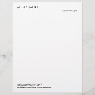 Professional elegant white plain minimalist modern custom letterhead