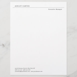 Professional elegant white plain minimalist modern custom letterhead