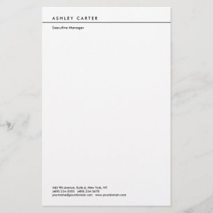Professional elegant white plain minimalist modern stationery