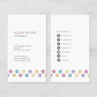 professional elegant white social networks business card