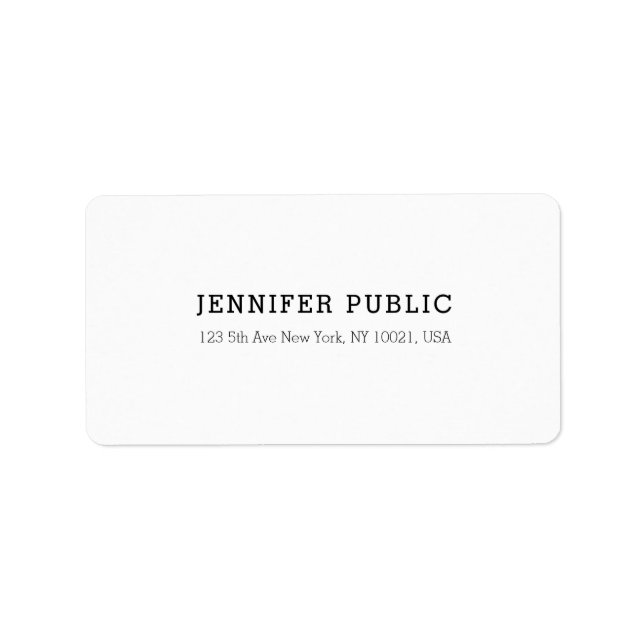 Professional Elegant White Template Modern Simple Label (Front)