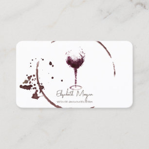 Professional Elegant Wine Stain Wine Glass Business Card