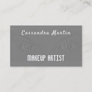 Professional Embossed Look Eyes Makeup Artist Business Card