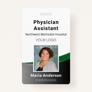 Professional Employee Black and Green ID Badge