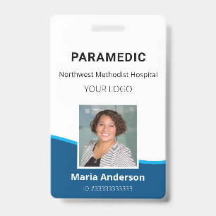 Professional Employee Blue and White ID Badge