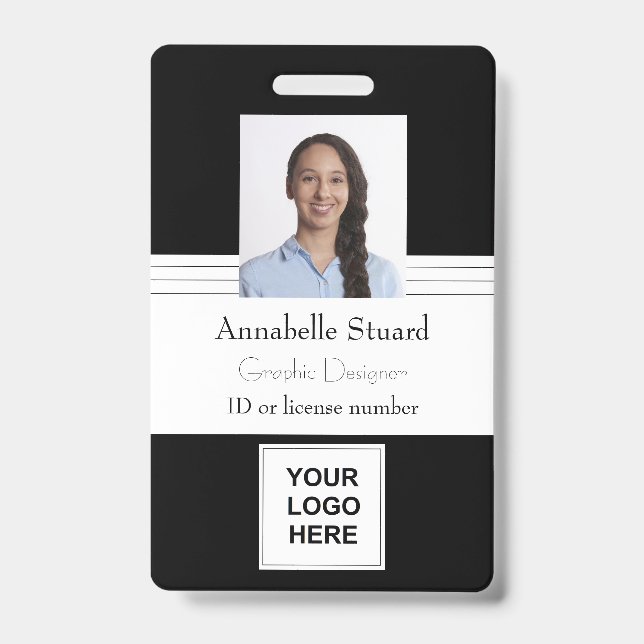 Professional Employee Modern Work Identification ID Badge (Front)