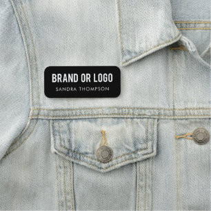 Professional Employee Name Business Logo Black Tag
