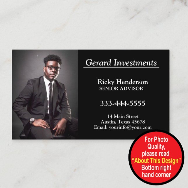 Professional Employee Photo Business Card (Creator Uploaded)