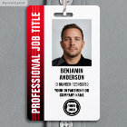 Professional Employee Staff ID Photo Logo Red