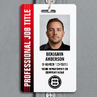 Professional Employee Staff ID Photo Logo Red