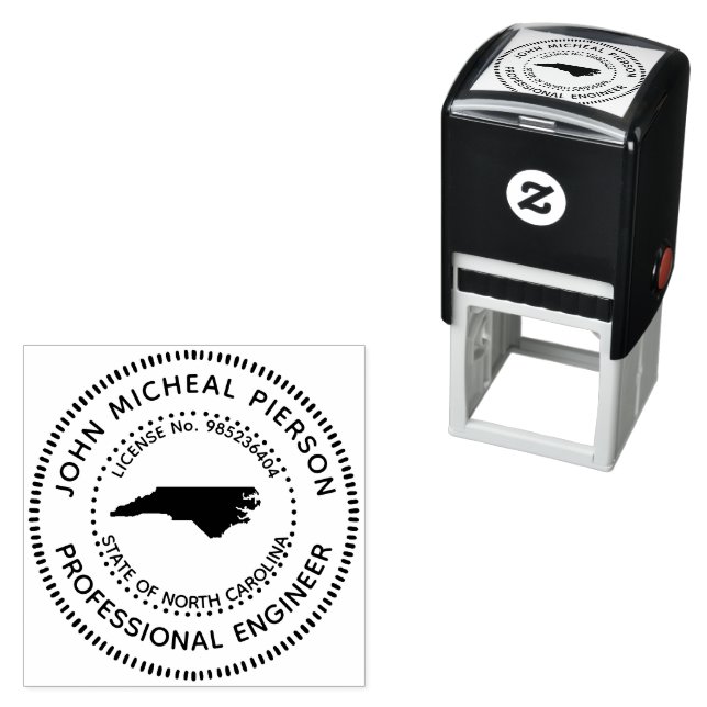 Professional Engineer North Carolina Self-inking Stamp (In Situ)