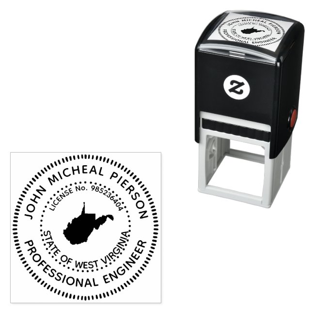 Professional Engineer West Virginia Self-inking Stamp (In Situ)