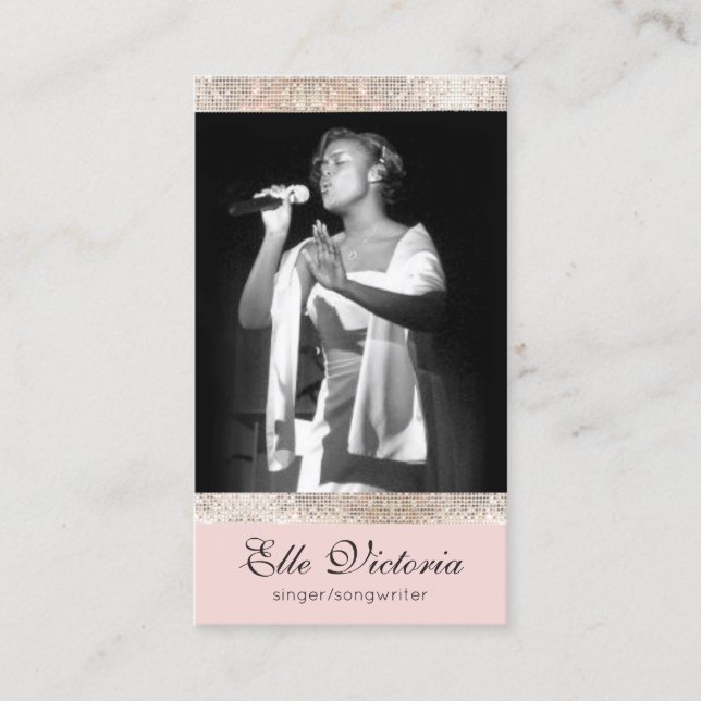 Professional Entertainer Performer Photo Business Card (Front)