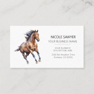 Professional Equestrian Personalised Equine Horse Business Card