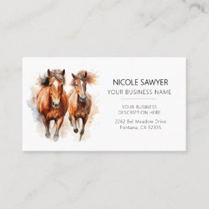 Professional Equestrian Personalised Equine Horse Business Card