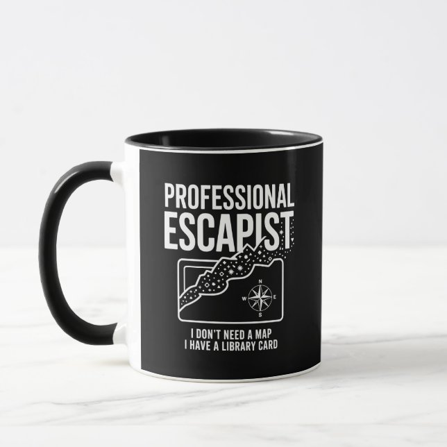 Professional Escapist Library Card Coffee Mug (Left)